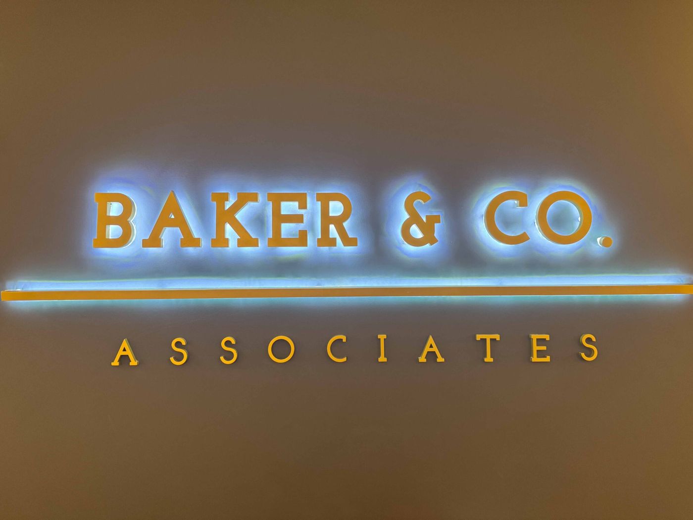 Baker & Co. Associates sign at our Dubai office